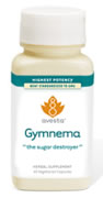 Gymnema: sugar regulating herb in vegetarian capsules.